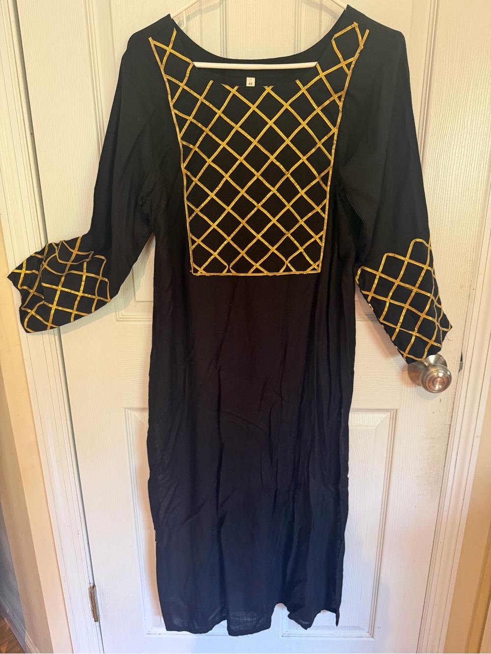 Black kurti  with Gold Embroidery - Women